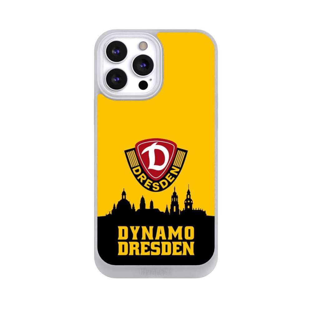 NIVOCASE Handyhülle SG Dynamo Dresden Skyline SGD Dynamo Silhouette Dresden, Apple iPhone 13 Pro Max Handyhülle Hülle NIVOpure Case Frozen