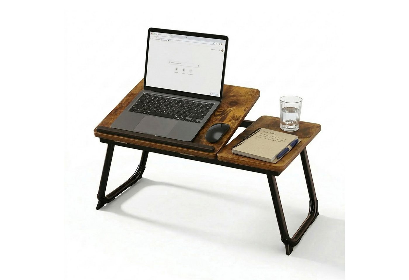 relaxdays Laptoptisch Höhenverstellbarer Laptoptisch (1-St), Industrial-Schwarz