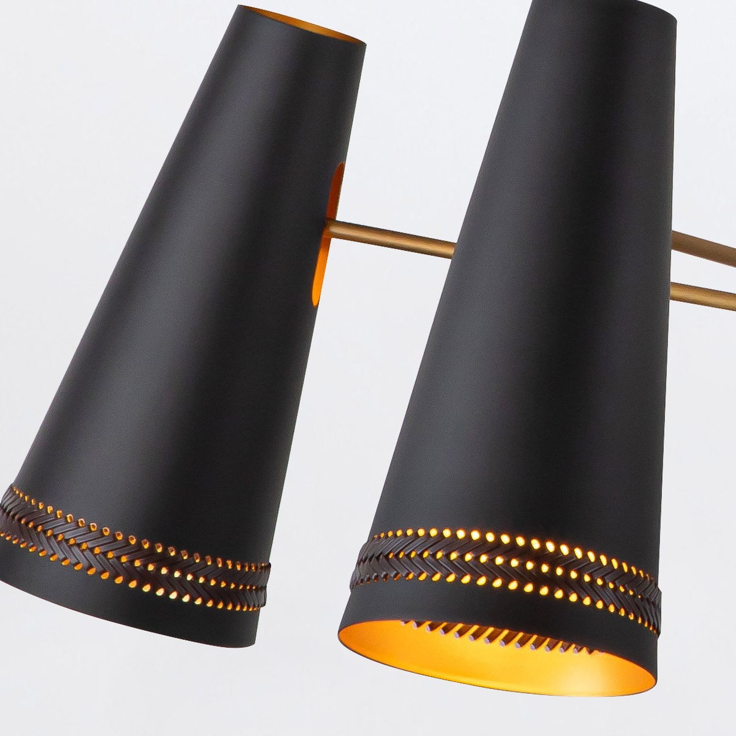 Licht-Erlebnisse Pendelleuchte ALARIK, ohne Leuchtmittel, B: 1143 cm H: max. 157.7 cm verstellbar Stahl Leder Schwarz Braun E27
