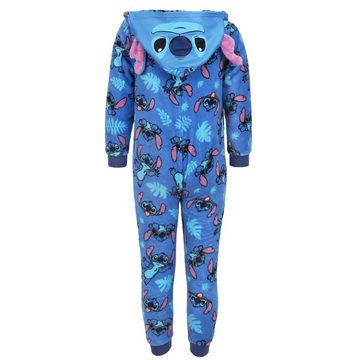 Sarcia.eu Schlafanzug Stitch Disney - Blauer, Kinder Fleece-Einteiler mit Kapuze, 5-6 Jahre