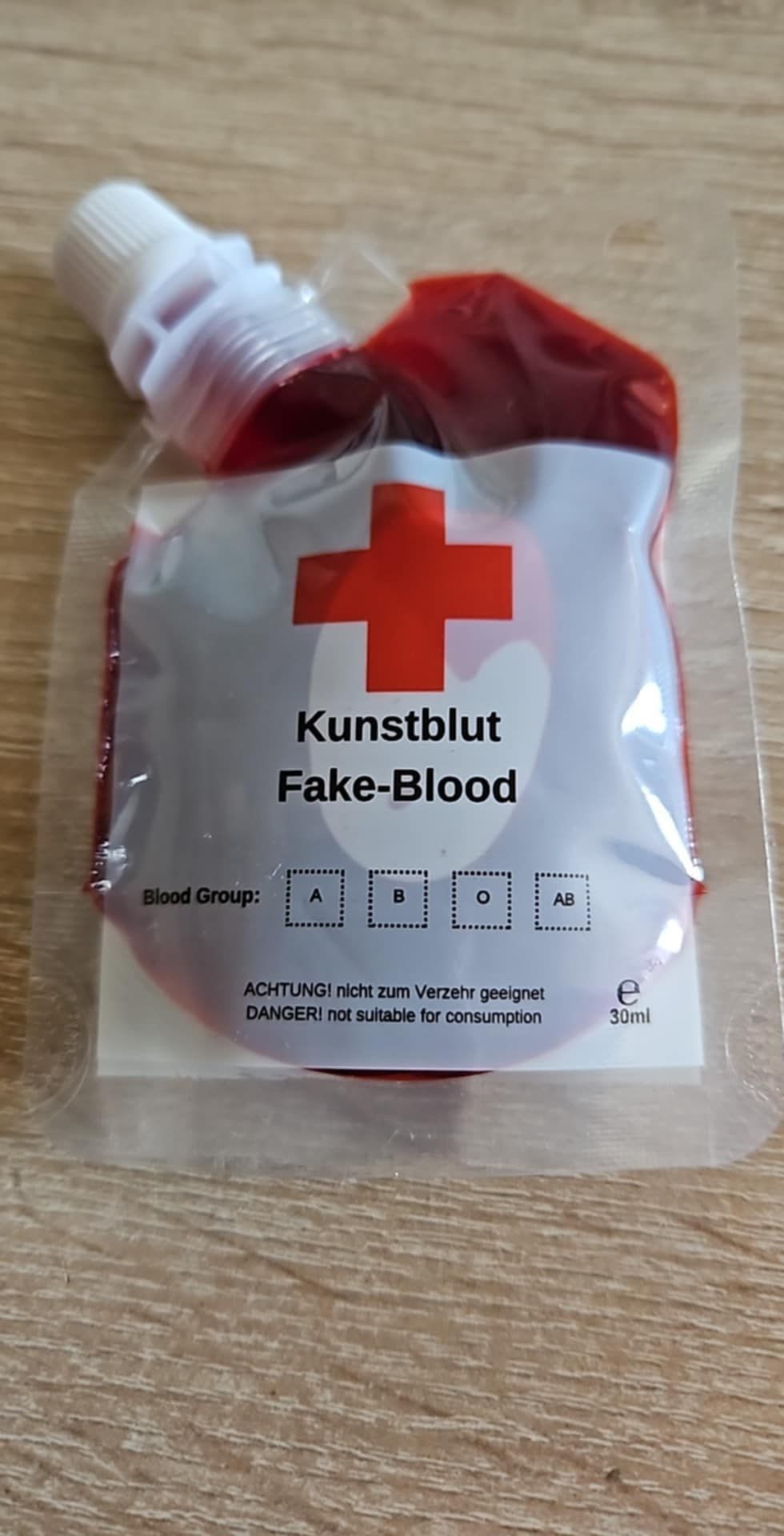 Couchcenter Theaterschminke Kunstblut Beutel Infusionsbeutel Theaterblut Blut Karneval Halloween, 30 ml Nur 480 Beutel lagernd