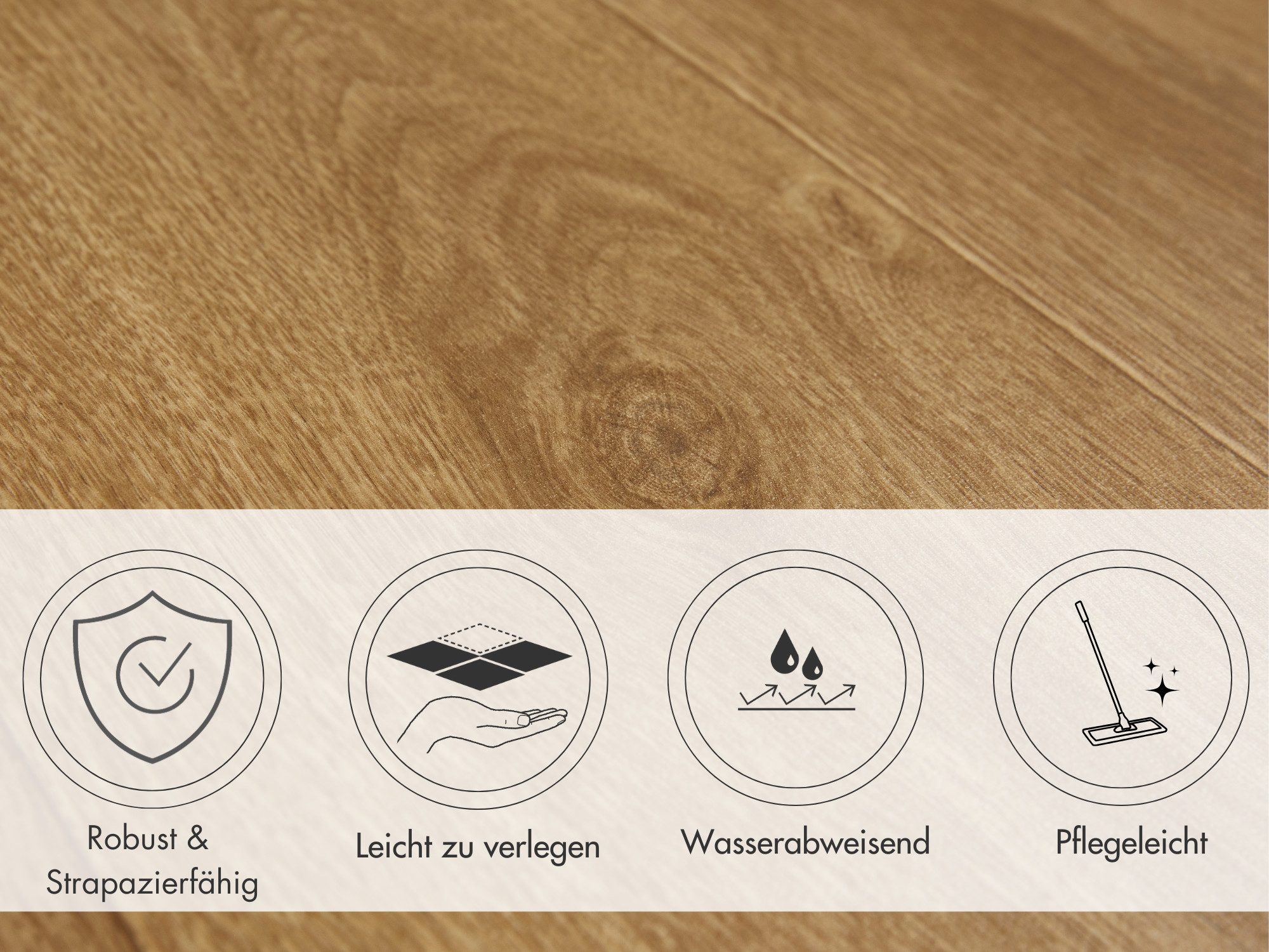 misento Vinylboden Astell in Holzoptik, für Feuchtraum- und Privatbereiche, PVC Bodenbelag Meterware 200/400 cm breit, Stärke 2,5 mm