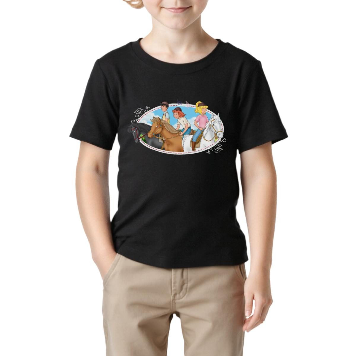 Spreadshirt T-Shirt Bibi Und Tina Ausritt Mit Freunden Kinder Basic T-Shirt (1-tlg)