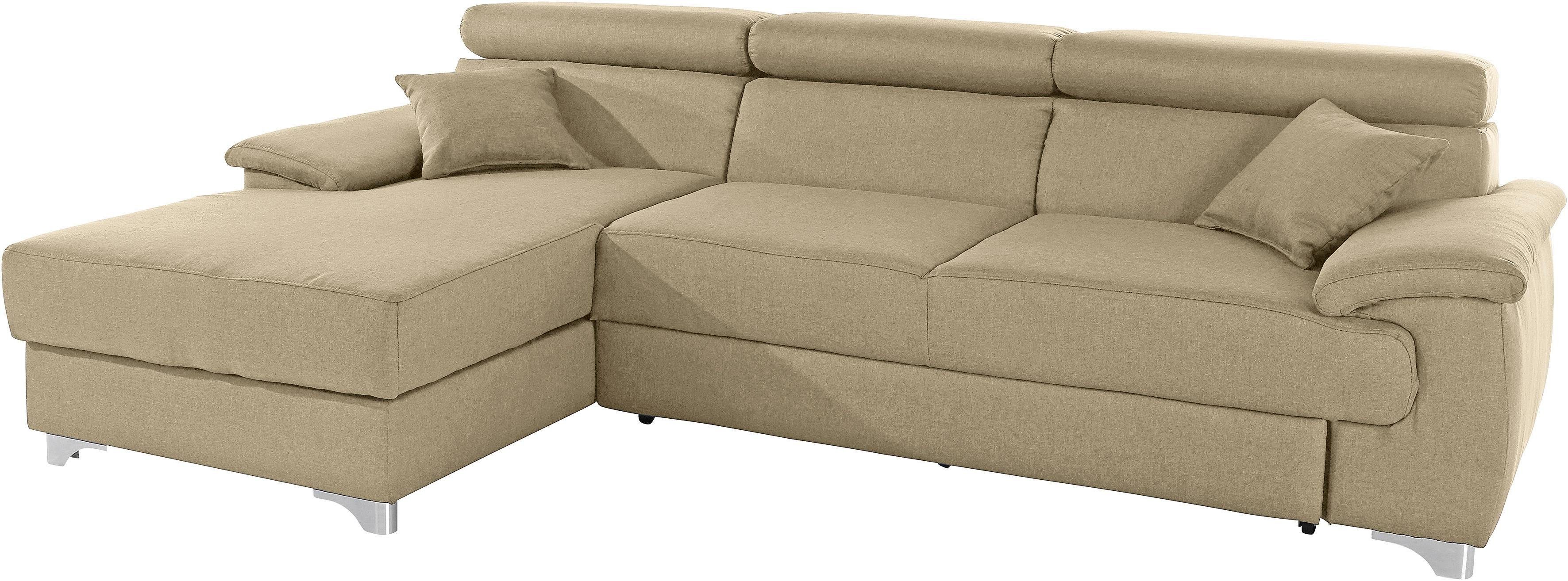 DOMO collection Ecksofa "Mira, inklusive Kopfteilverstellung für mehr Wohlf günstig online kaufen