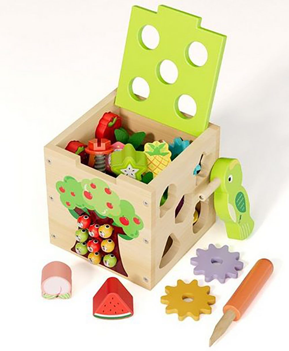 Fivejoy Lernspielzeug 5 in 1 Aktivitätswürfel Spielzeug Baby ab 1 2 3 4 jahr Geschenk (1-St), Lernspielzeug Steckwürfel Holzspielzeug für Kinder