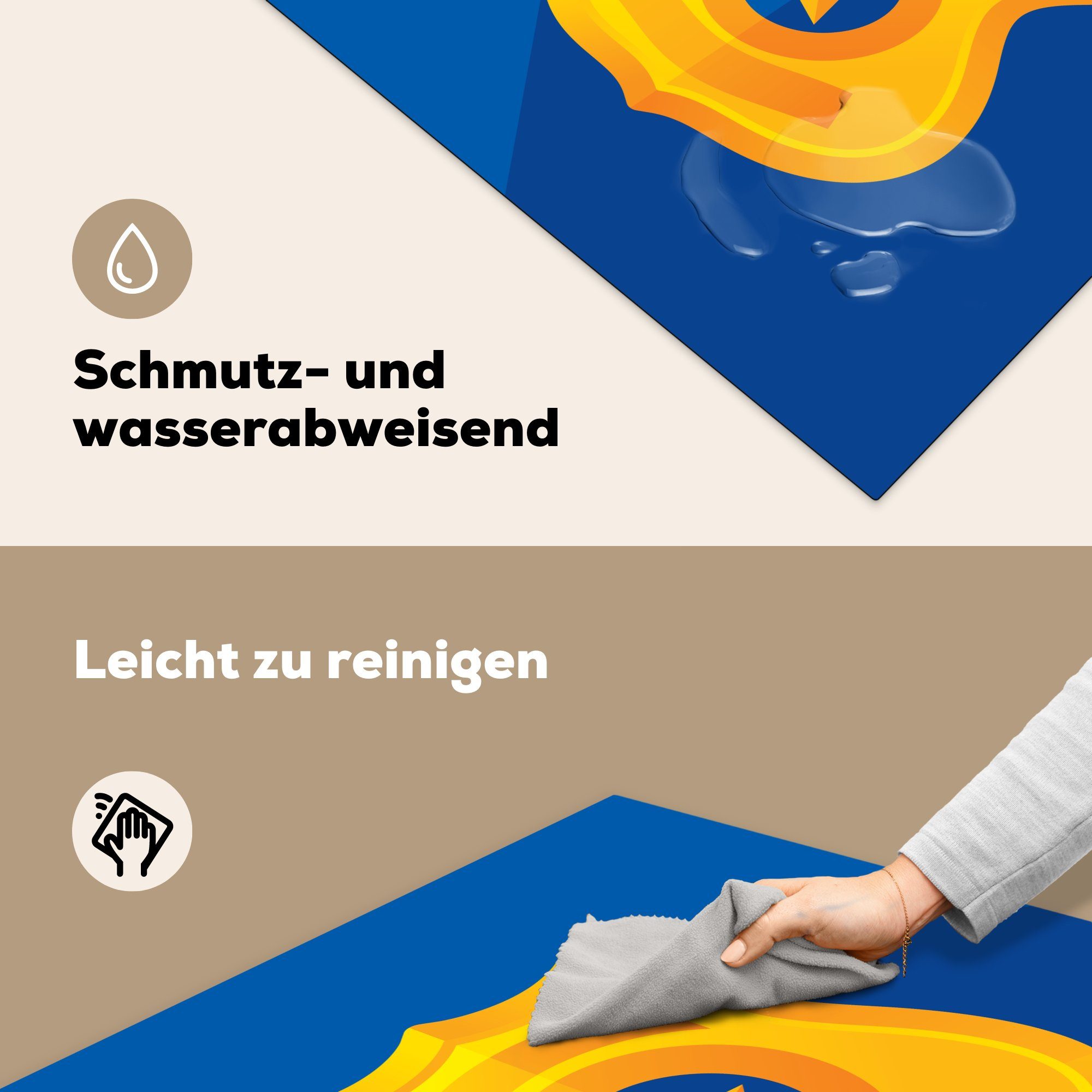 Illustration Ceranfeldabdeckung, (1 küche Herdblende-/Abdeckplatte für Arbeitsplatte cm, tlg), einer Kinder, Vinyl, Polizeimarke für MuchoWow 78x78