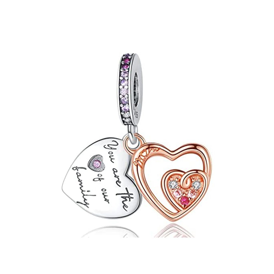 Haiaveng Silber Für Anhänger Halskette, für S925 Sterling Bead, Geschenke Herzanhänger Armbänder Armbänder Festliche Hearts Damen