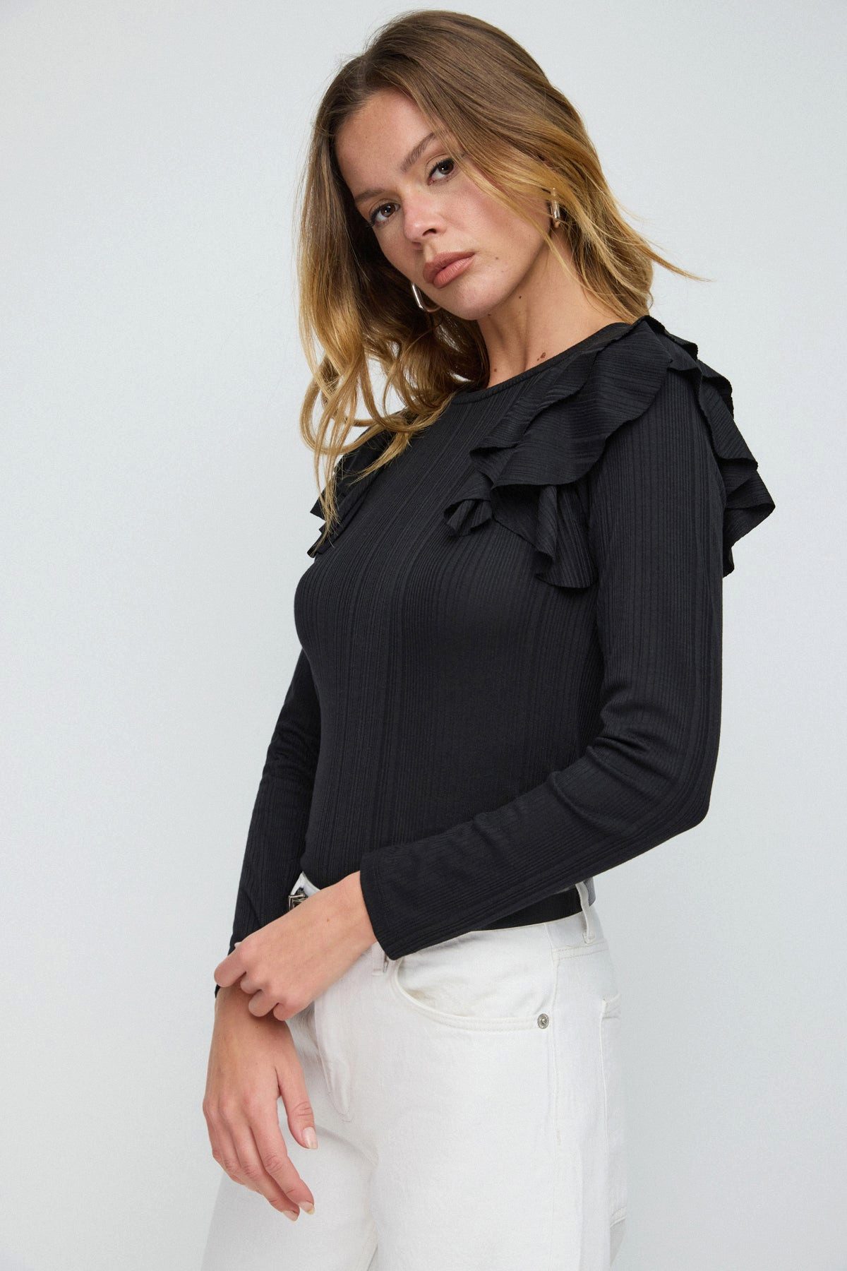 No Matter What Blusentop Bluse mit Rüschenärmeln günstig online kaufen