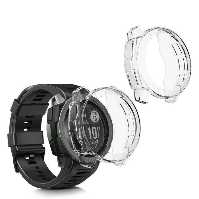 kwmobile Smartwatch-Hülle 2x Schutzhülle für Garmin Instinct 2 Fitness Tracker Gehäuse Hülle klar