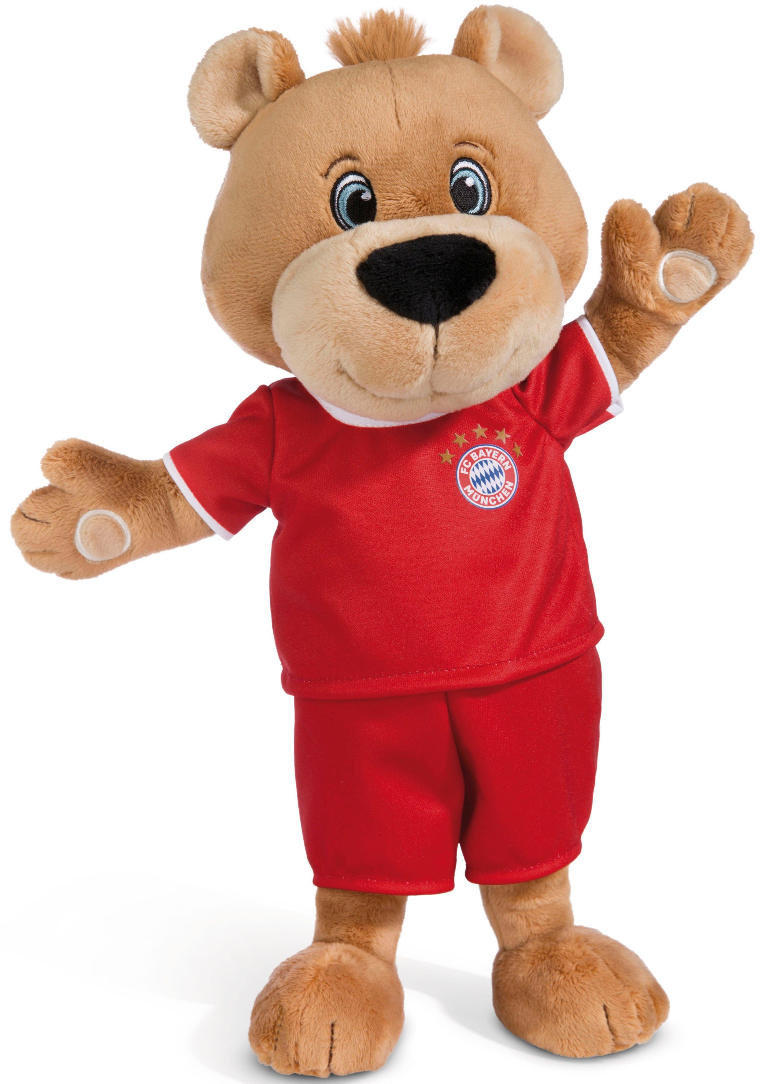 Nici Kuscheltier FC BAYERN MÜNCHEN Bär Berni mit Trikot, 35 cm, enthält recyceltes Material (Global Recycled Standard)