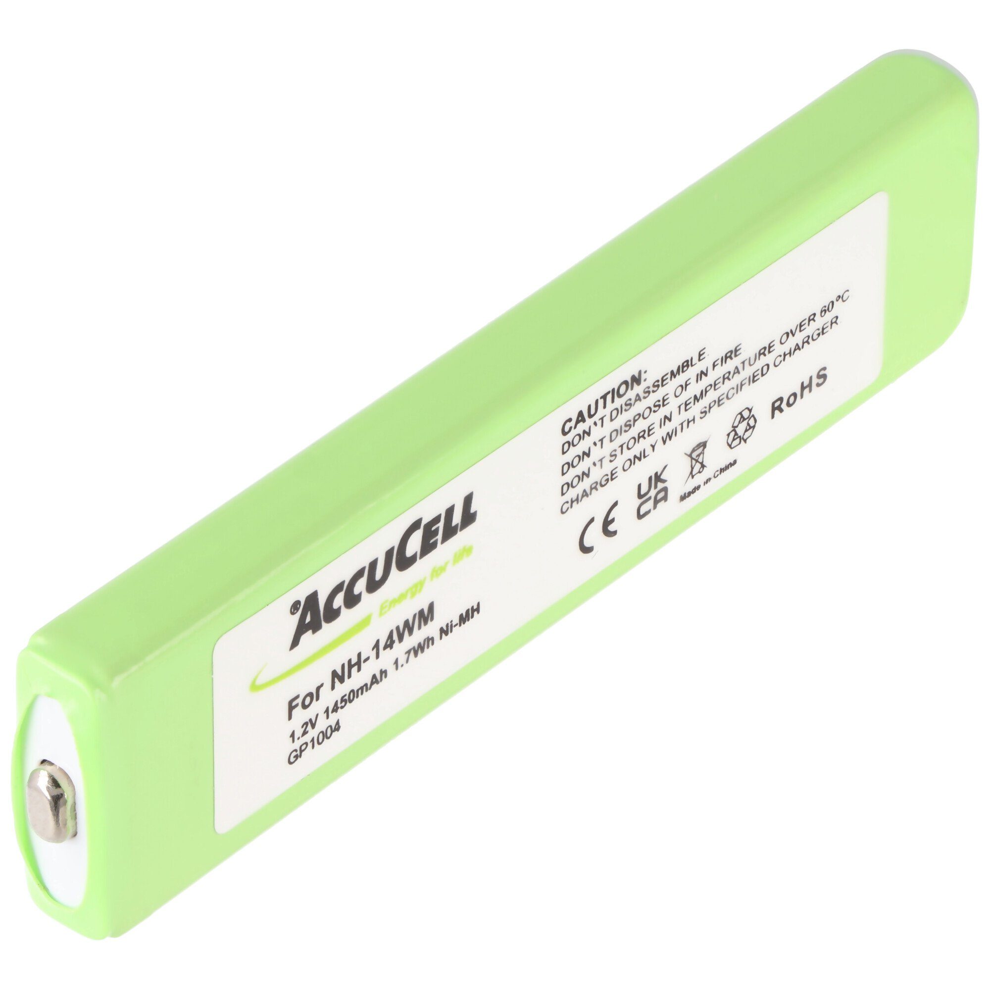 AccuCell Ersatz-Akku passend für den Sanyo HF-A1U NiMH Akku prismatisch Akku 1450 mAh (1,2 V)