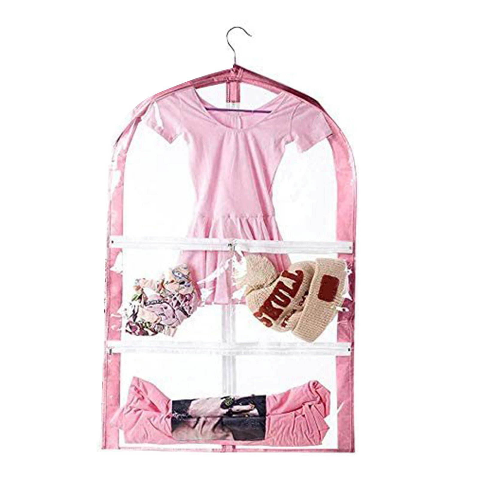 Rutaqian Kleidersack 3 Aufhängen Tanzschuhe Rot Kleidung Transparente Kleidungssäcke Staubbeutel) Socken Taschenreißverschluss, PVC mit cm 90 zum Stück Kleidersäcke von Tanzkostümtasche Rose Kleidersack (Kinder voller x 60