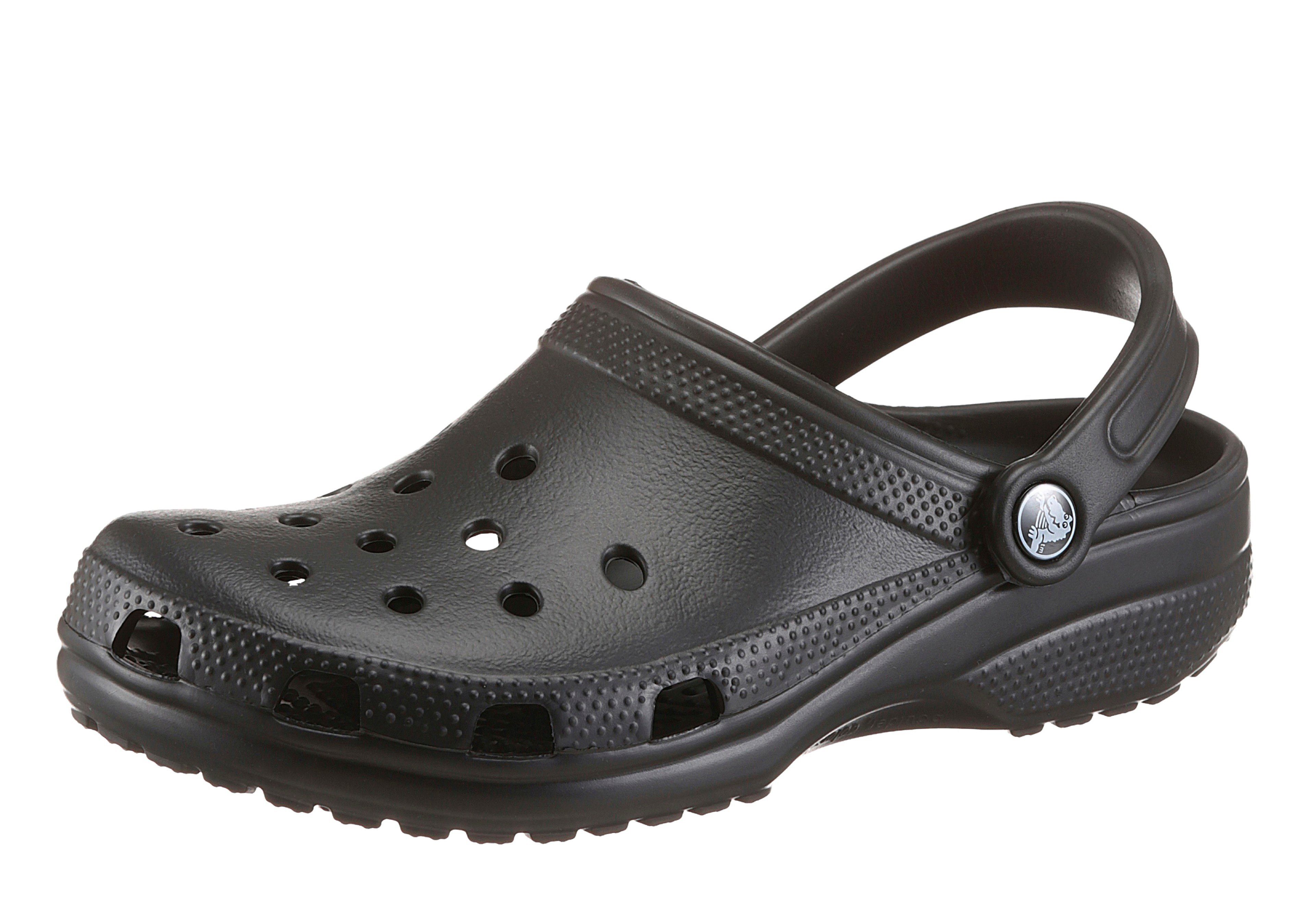 schwarz Clog Crocs typischem Logo mit Classic