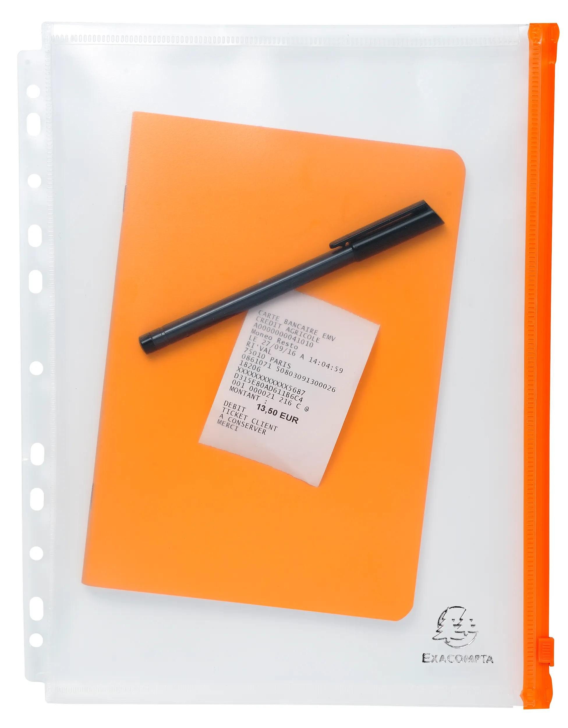 Prospekthülle 2x 5er Prospekthüllen Reißverschluss perforiert PP transparent 57334E