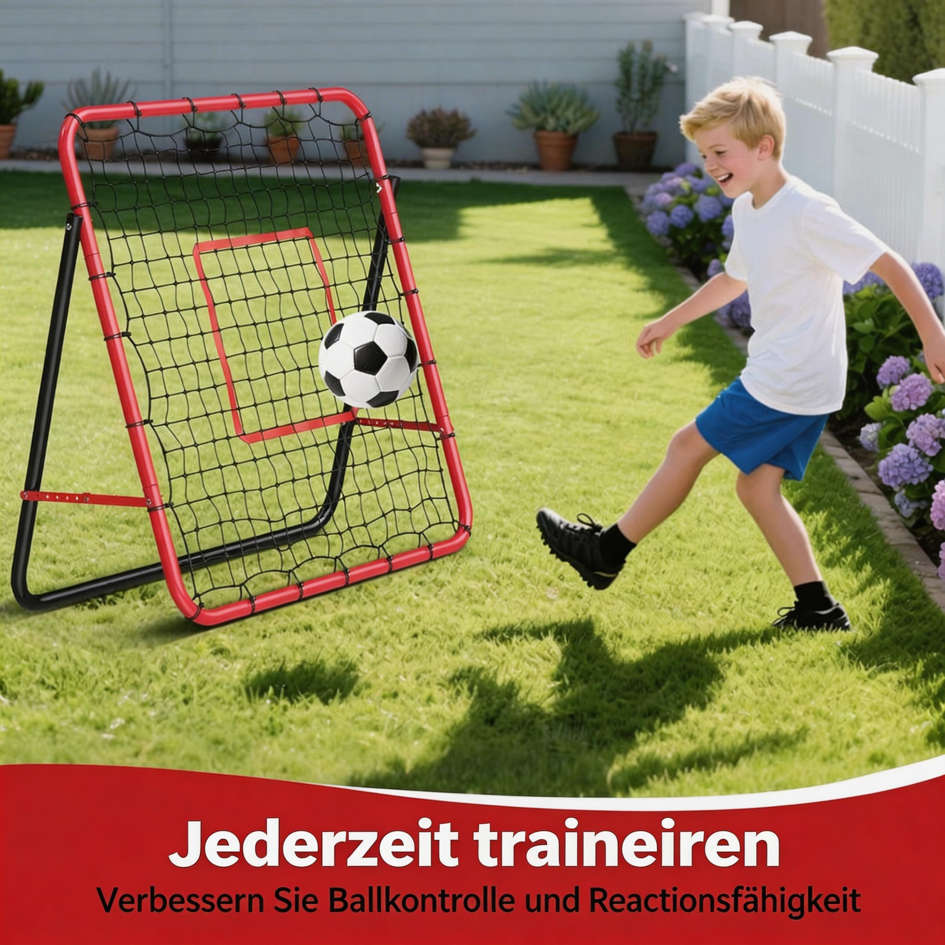 GarveeMore Rebounder 184 x 123cm / 100 x 100cm, Fußball-Rebound-Netz, Verstellbar