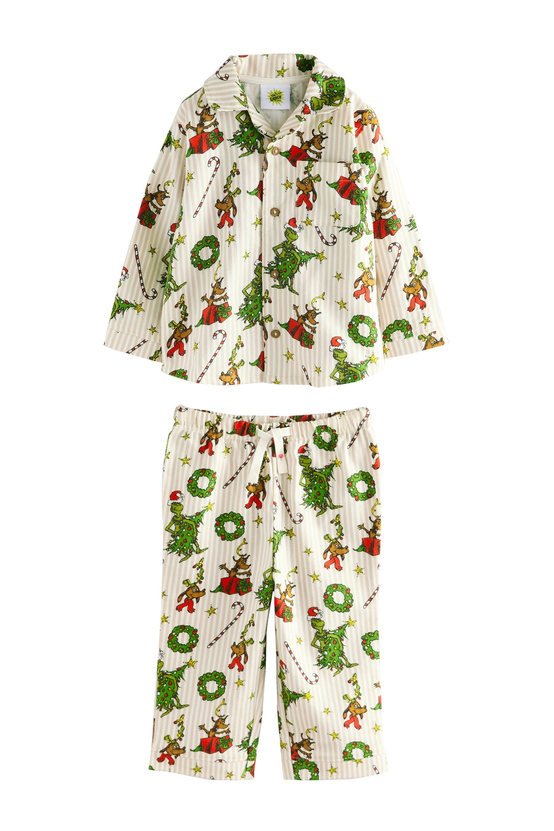 Next Pyjama Single Weihnachtsschlafanzug mit Knopfleiste günstig online kaufen