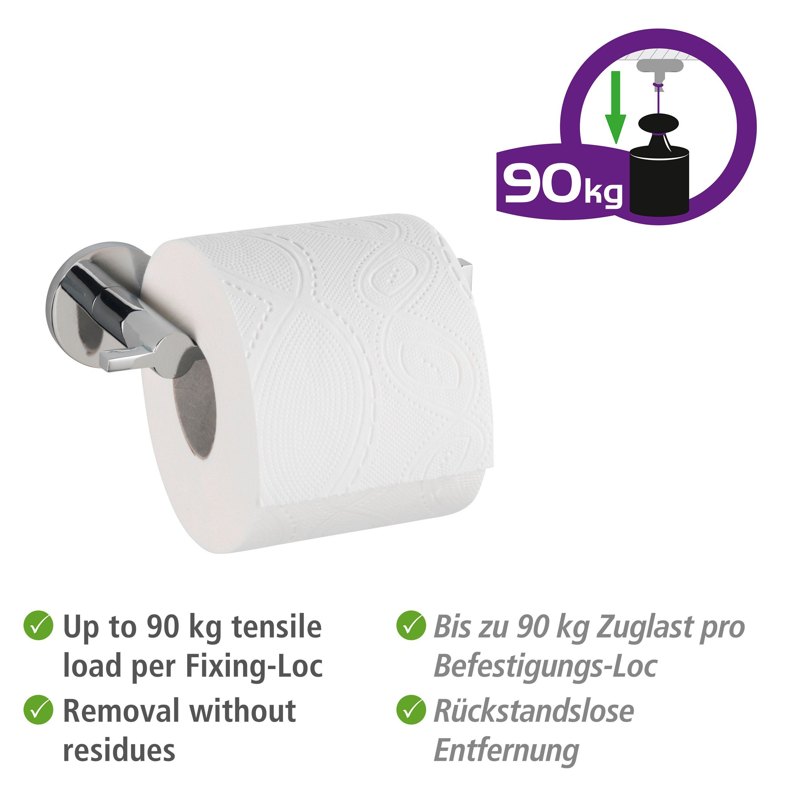 Befestigen Isera, UV-Loc® WENKO ohne Toilettenpapierhalter Bohren