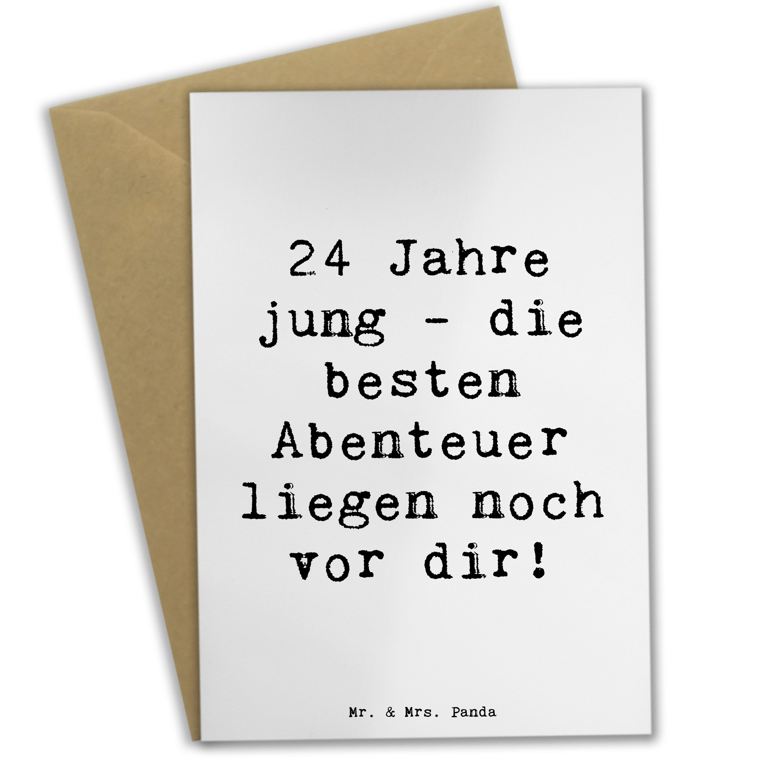 Grußkarte Spruch 24. Geburtstag - Weiß - Geschenk, Lebensfreude, Geliebte, Hoch