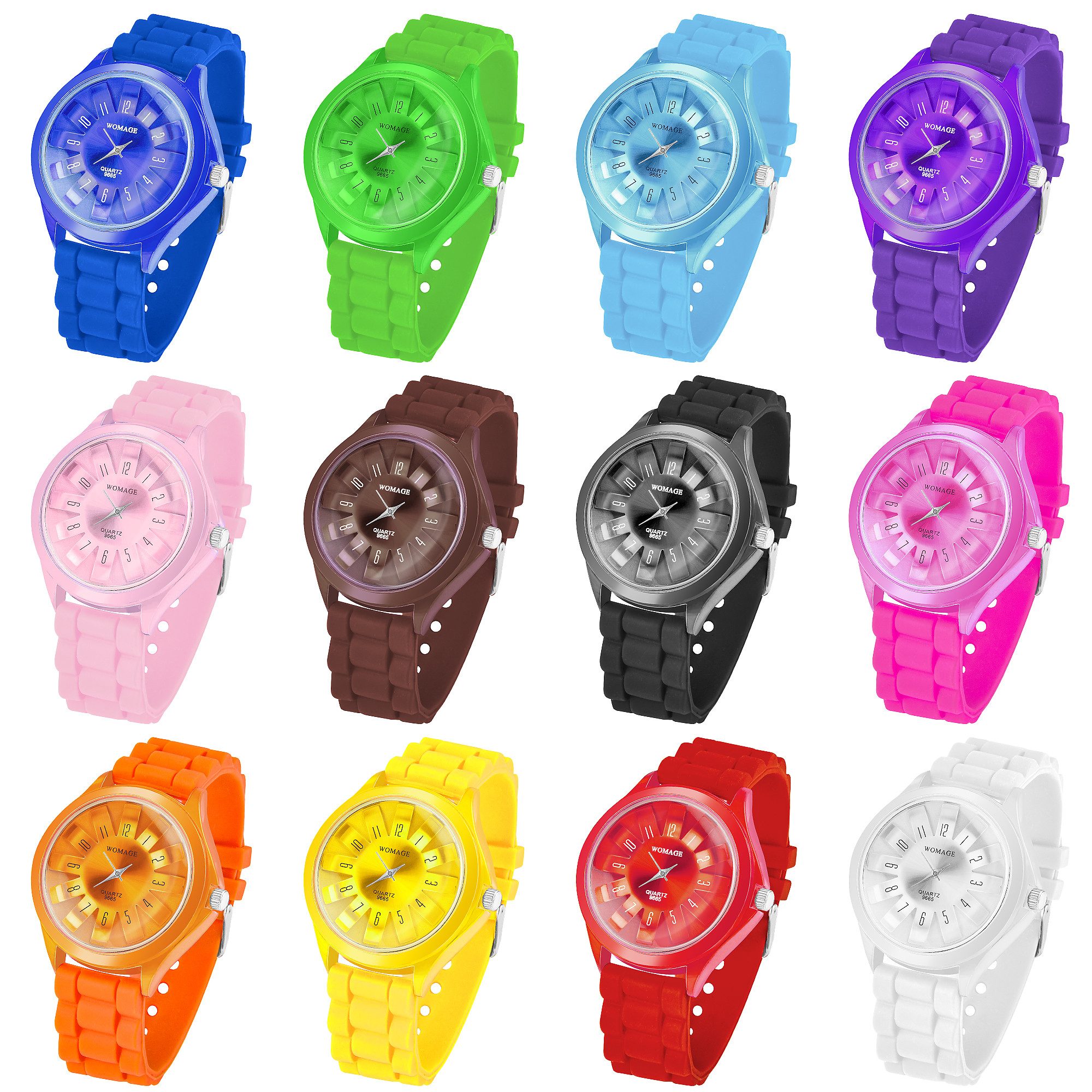 Taffstyle Quarzuhr Damen Silikon Armbanduhr Silikon Uhr für Frauen modern und zeitlos, (Mädchen Jungen Sportuhr Bunte Kinderuhr Farbige Lernuhr Silikonuhr Süß), Leicht und bequem