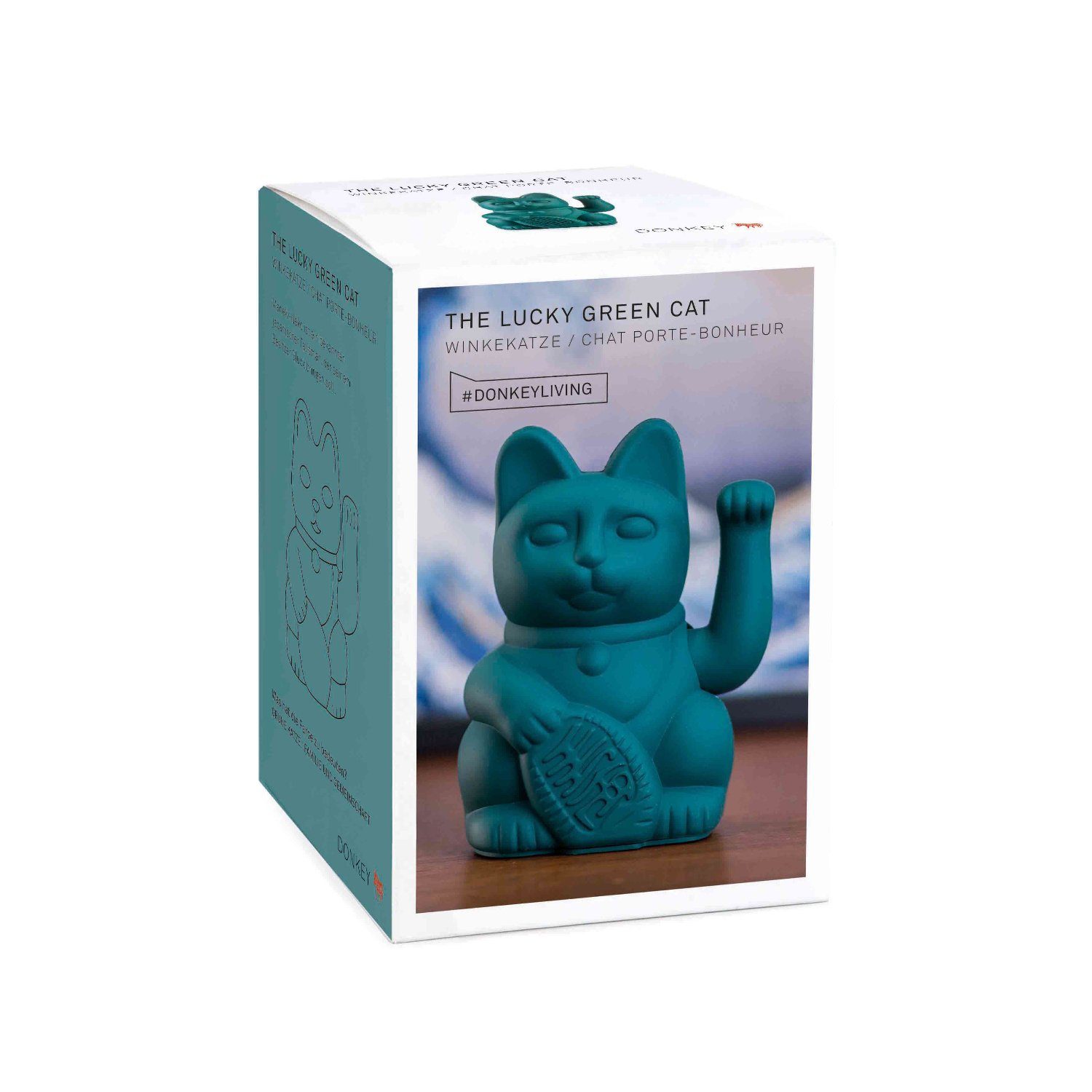 Donkey Products Dekofigur Donkey Lucky Cat Winkekatze grün