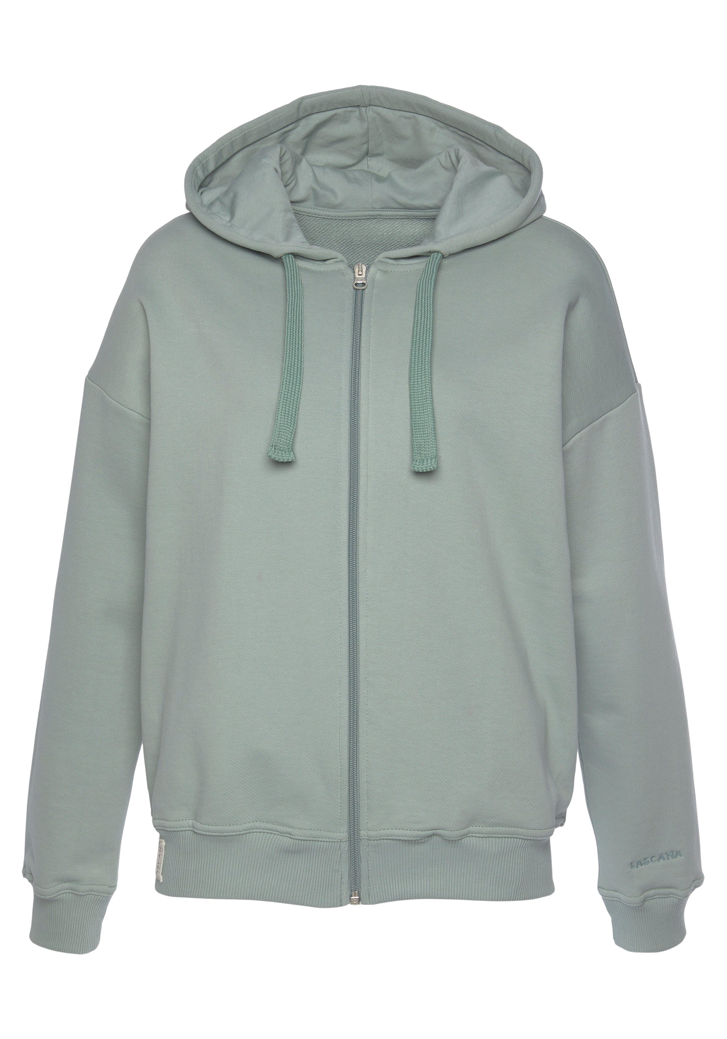 LASCANA Sweatjacke aus organischer Baumwolle, Loungewear – Bild 2 von 5