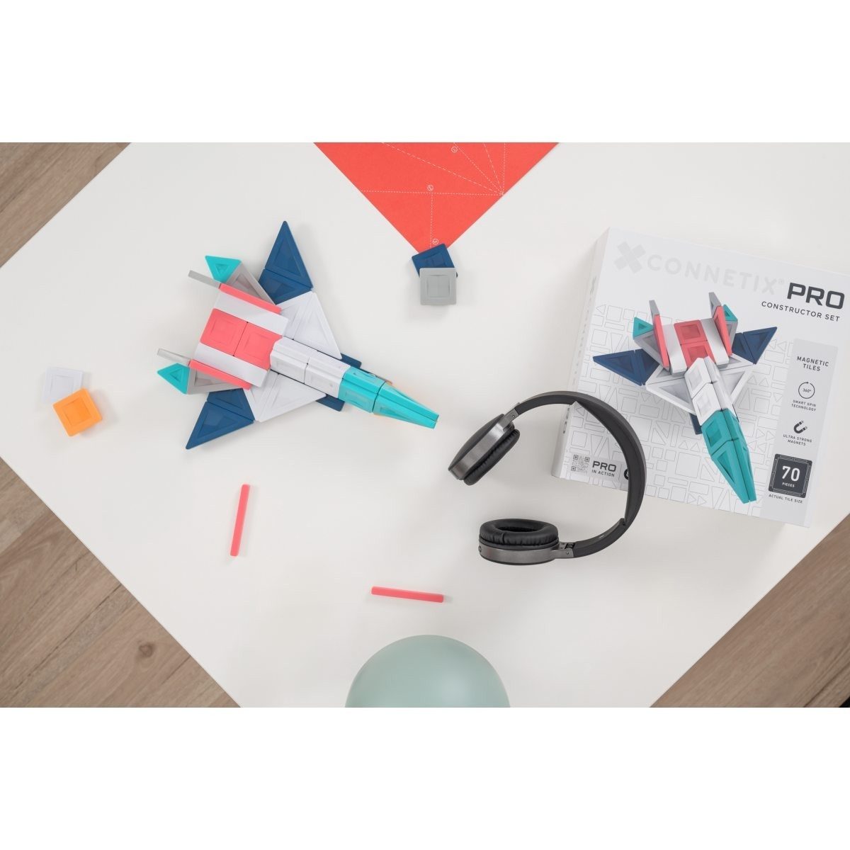 Connetix Magnetbaukasten Set mit 70 Teilen für kreatives 3D-Konstruieren Magnetspielbausteine