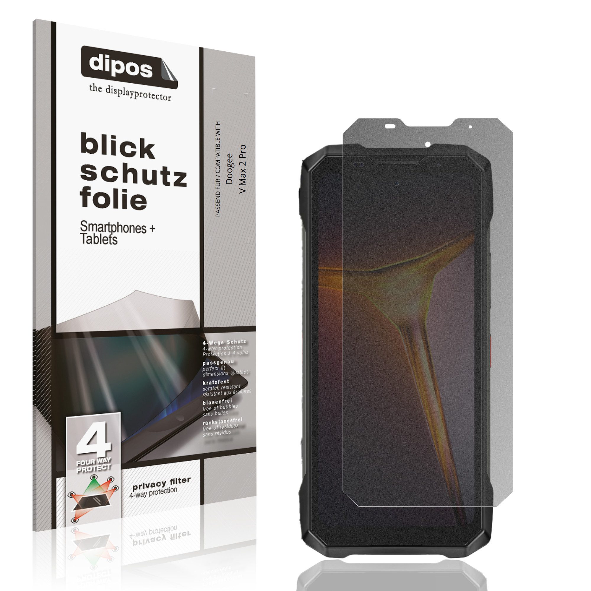 dipos Displayschutzfolie Schutzfolie für Doogee V Max 2 Pro, 1 Stück, Displayschutz Schutz Folie Made in Germany