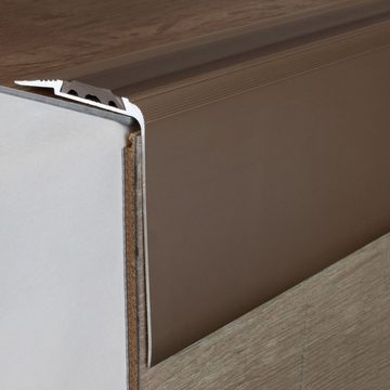 PROVISTON Treppenkantenprofil Aluminium, 80 x 58 x 1000 mm, Silber, Treppenkante, Winkelprofil