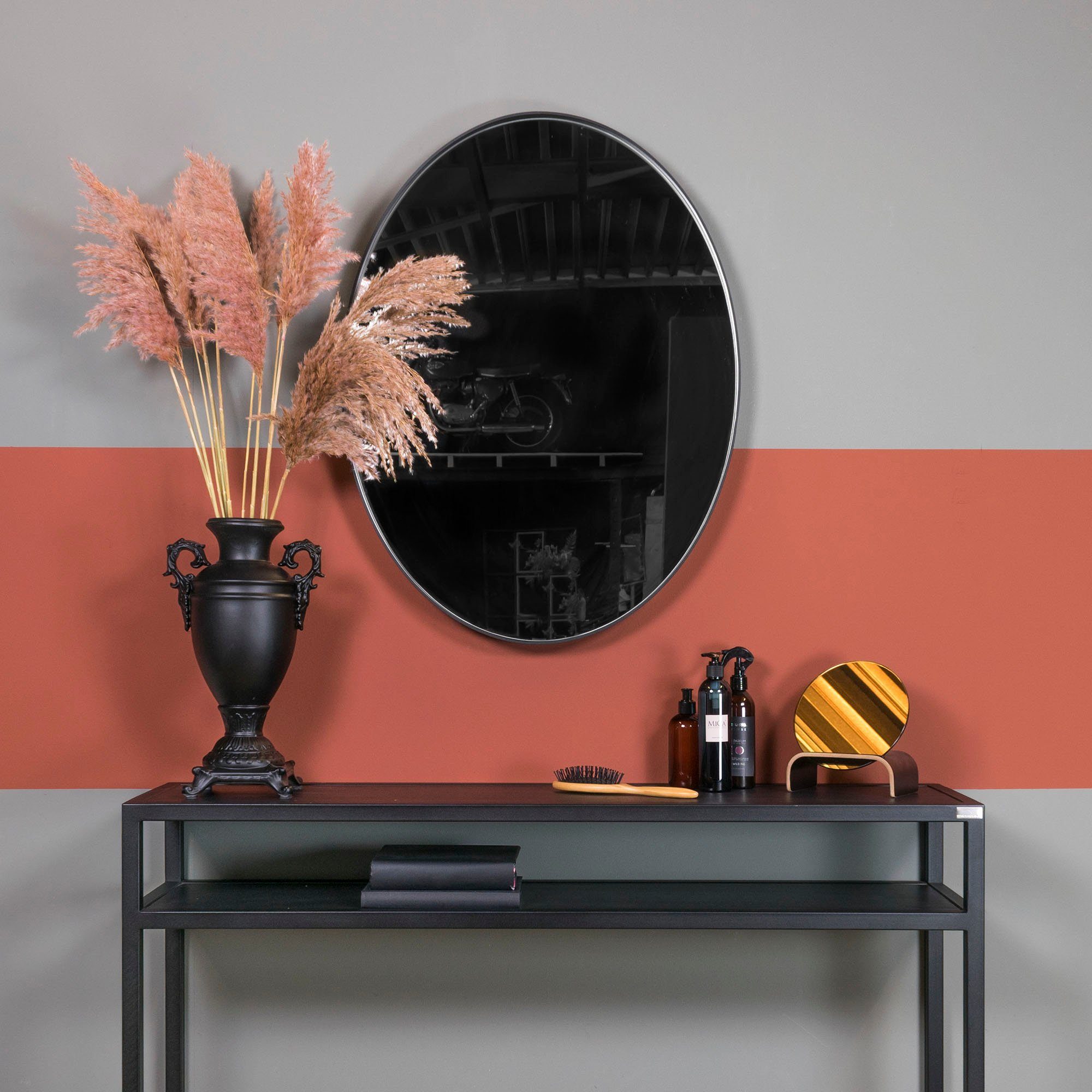 Spinder Design Spiegel Spinder Design Spiegel Oval Donna, Schwarz, auch für  das Badezimmer geeignet | Wandspiegel