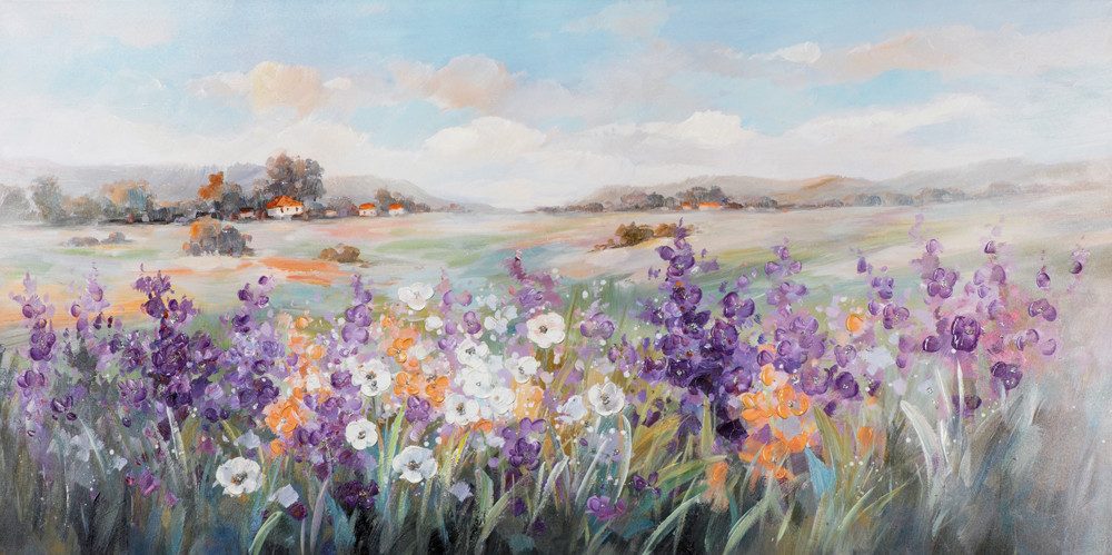 ArtUniverse Gemälde Leinwandbild Sommerblumen 70 x 140 cm, Naturmotiv