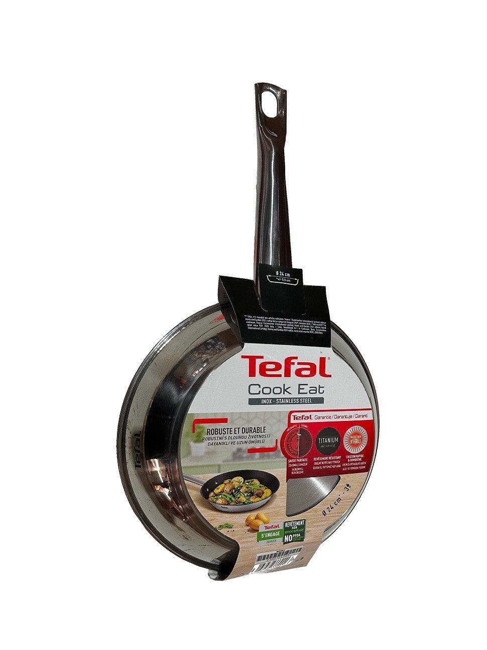 Tefal Grillpfanne Tefal B9220404 COOK EAT Pfanne 24 cm induktionsgeeignet, Edelstahl