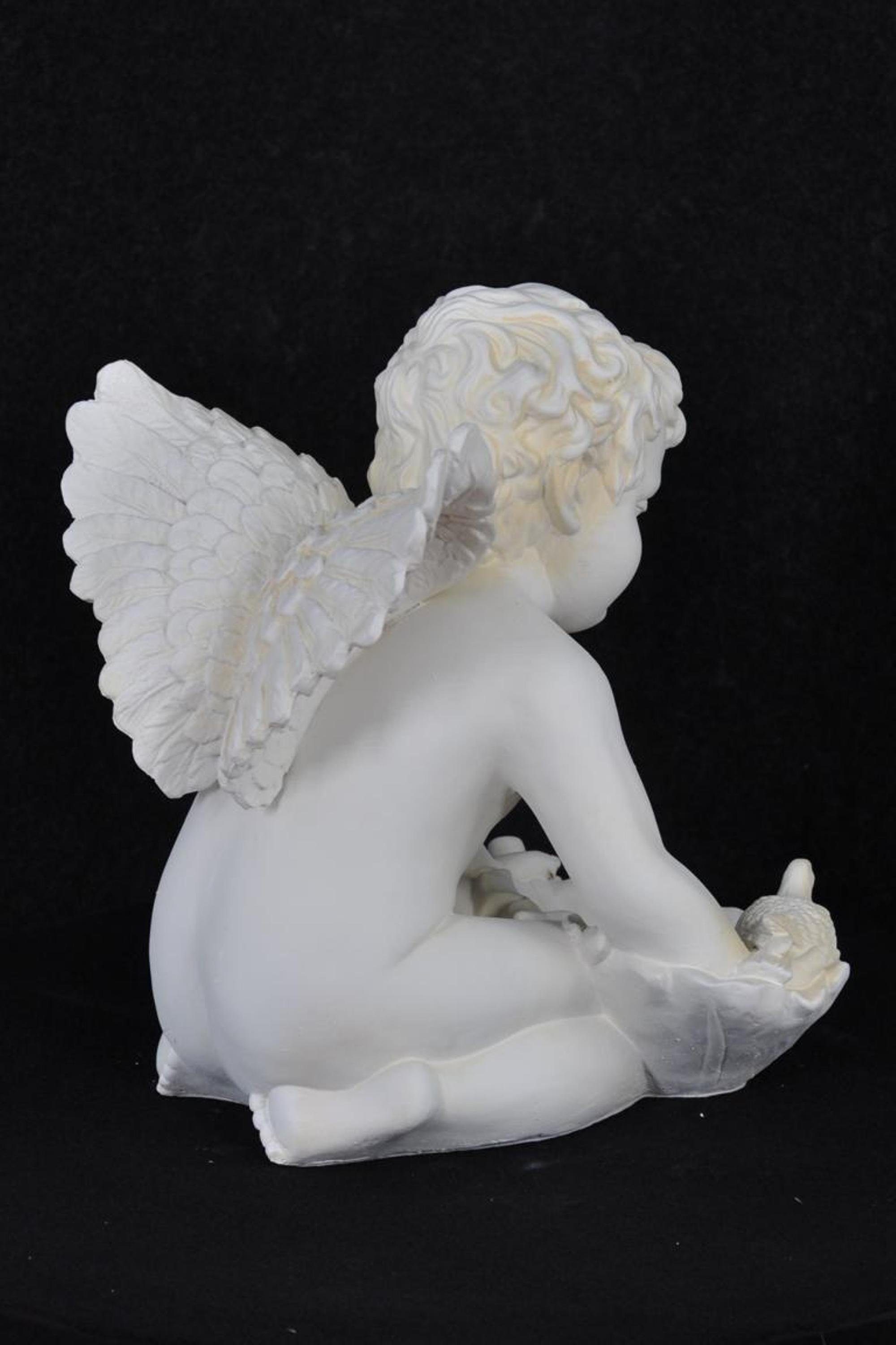 JVmoebel Engelfigur Figur Engel Skulptur Figuren 35,5cm Weiß Design PG0603 Neu, Made in Europa