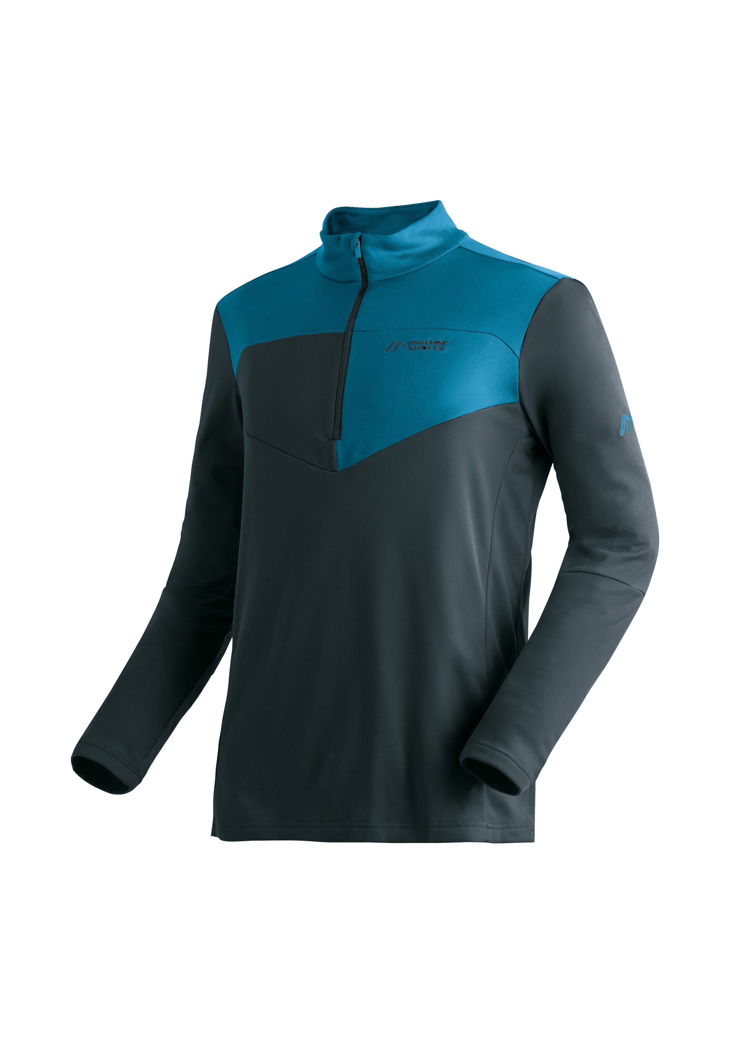 Maier Sports Rollkragenpullover Felian Herren Midlayer, pflegeleichtes Half-Zip Fleece, Regular Fit
