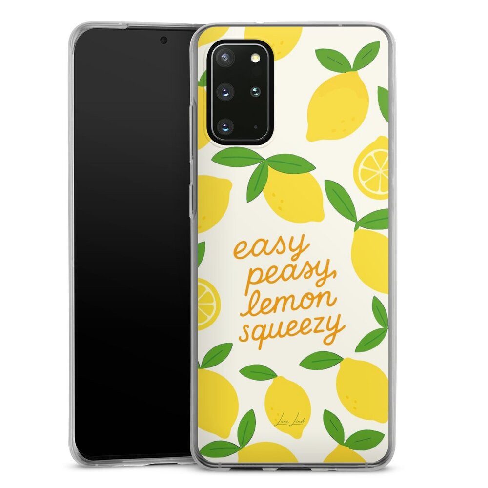 DeinDesign Handyhülle Zitrone Spruch Statement Easy Peasy Lemon Queezy, Samsung Galaxy S20 Plus Slim Case Silikon Hülle Ultra Dünn Schutzhülle