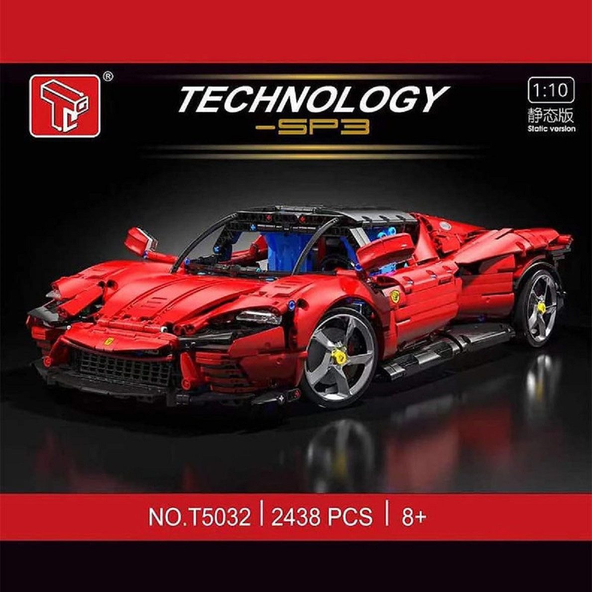 TaiGaoLe TaiGaoLe T5032 Italienisches Supercar Daytona SP3 2.438 Teile Konstruktions-Spielset, (2438 St)