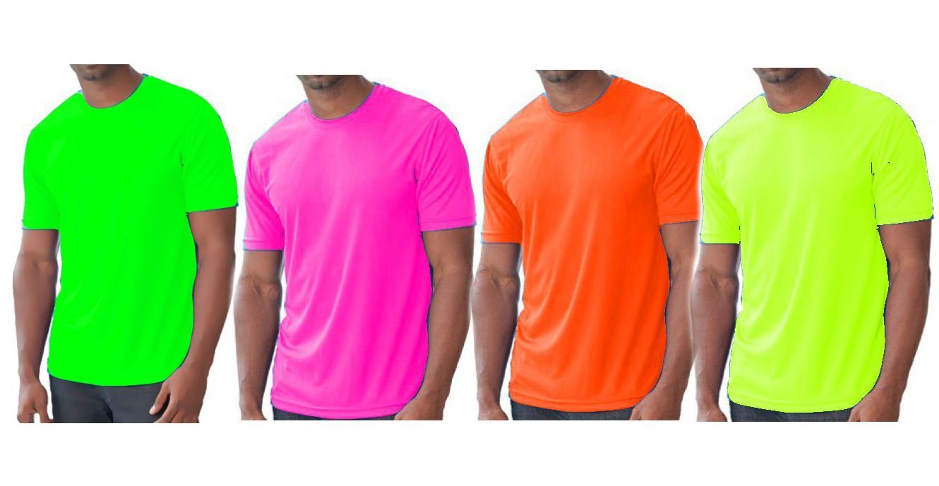 coole-fun-t-shirts T-Shirt NEON T-SHIRT Gr. Orange, Farben S- Herren Pink Neongelb, Neon Neonpink XXL Neongrün, Leuchtende