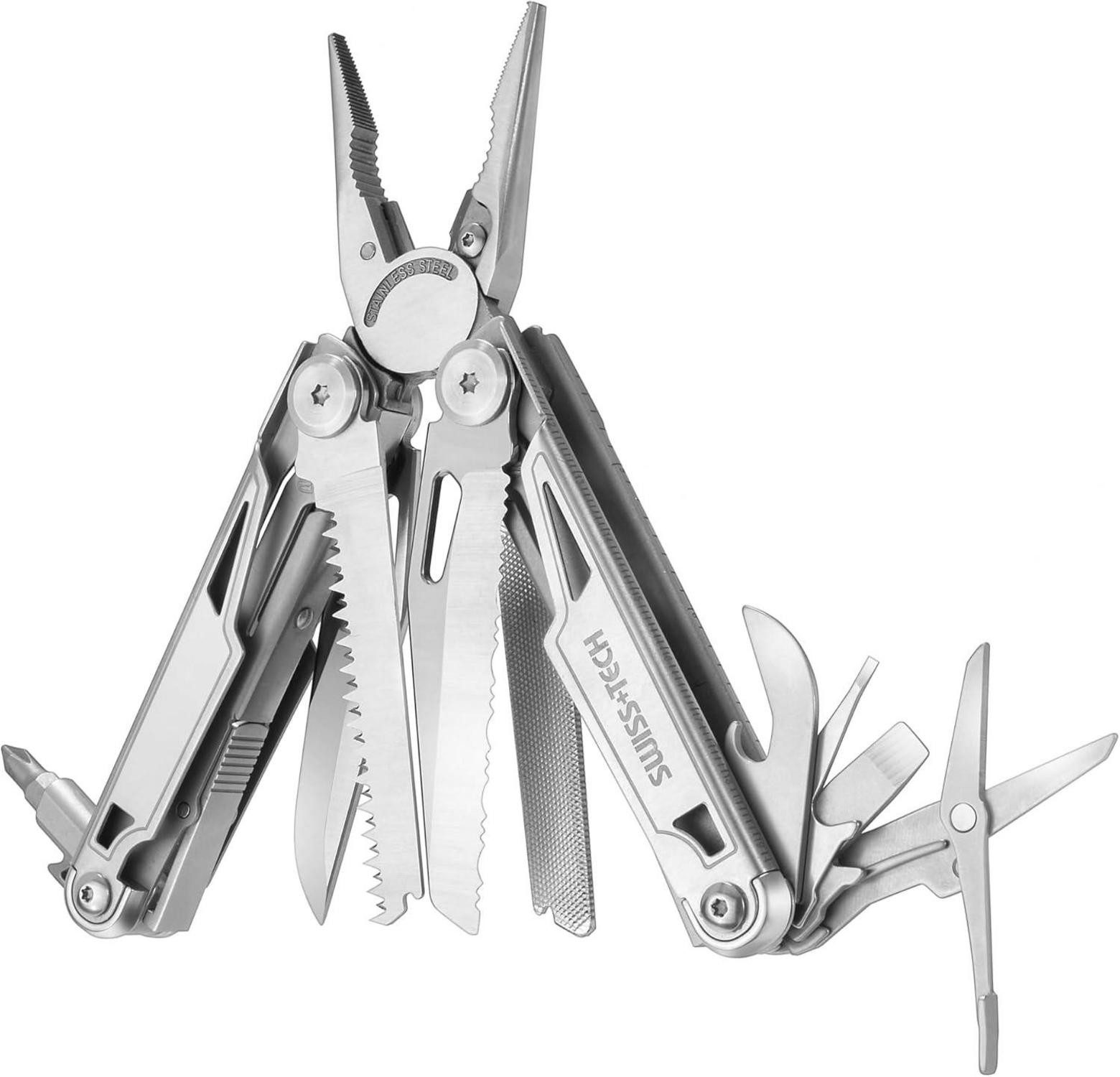 Multitool Multifunktionszange 16-in-1 Edelstahl faltbar Camping Outdoor Silber