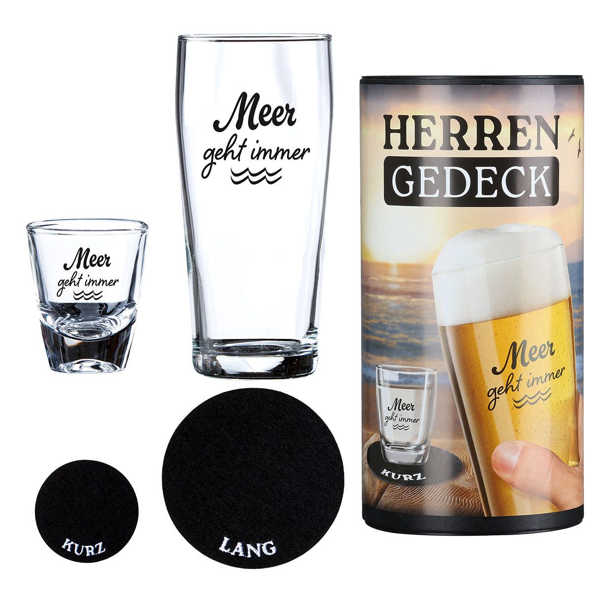 GILDE Gläser-Set Gläserset als Geschenkidee "Meer geht immer" von Gilde - Herrengedeck