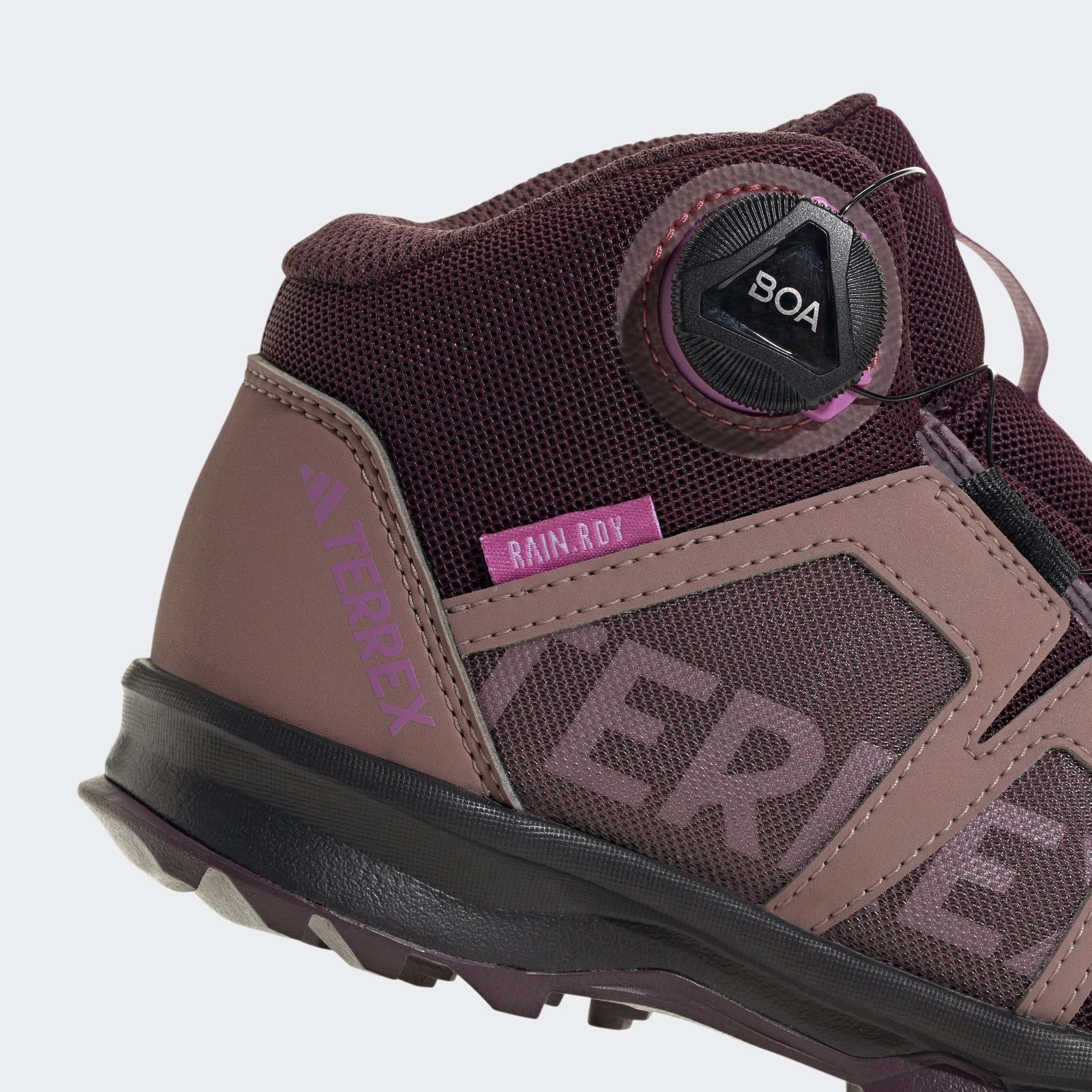 adidas TERREX TERREX BOA Maroon wasserdicht Metallic Purple Shadow MID Laufschuh Wonder Red Matt / RAIN.RDY 