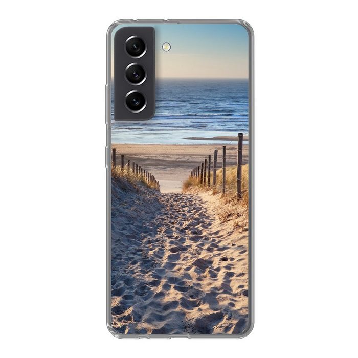 MuchoWow Handyhülle Strand - Meer - Niederlande - Dünen - Sonne Phone Case Handyhülle Samsung Galaxy S21 FE Silikon Schutzhülle
