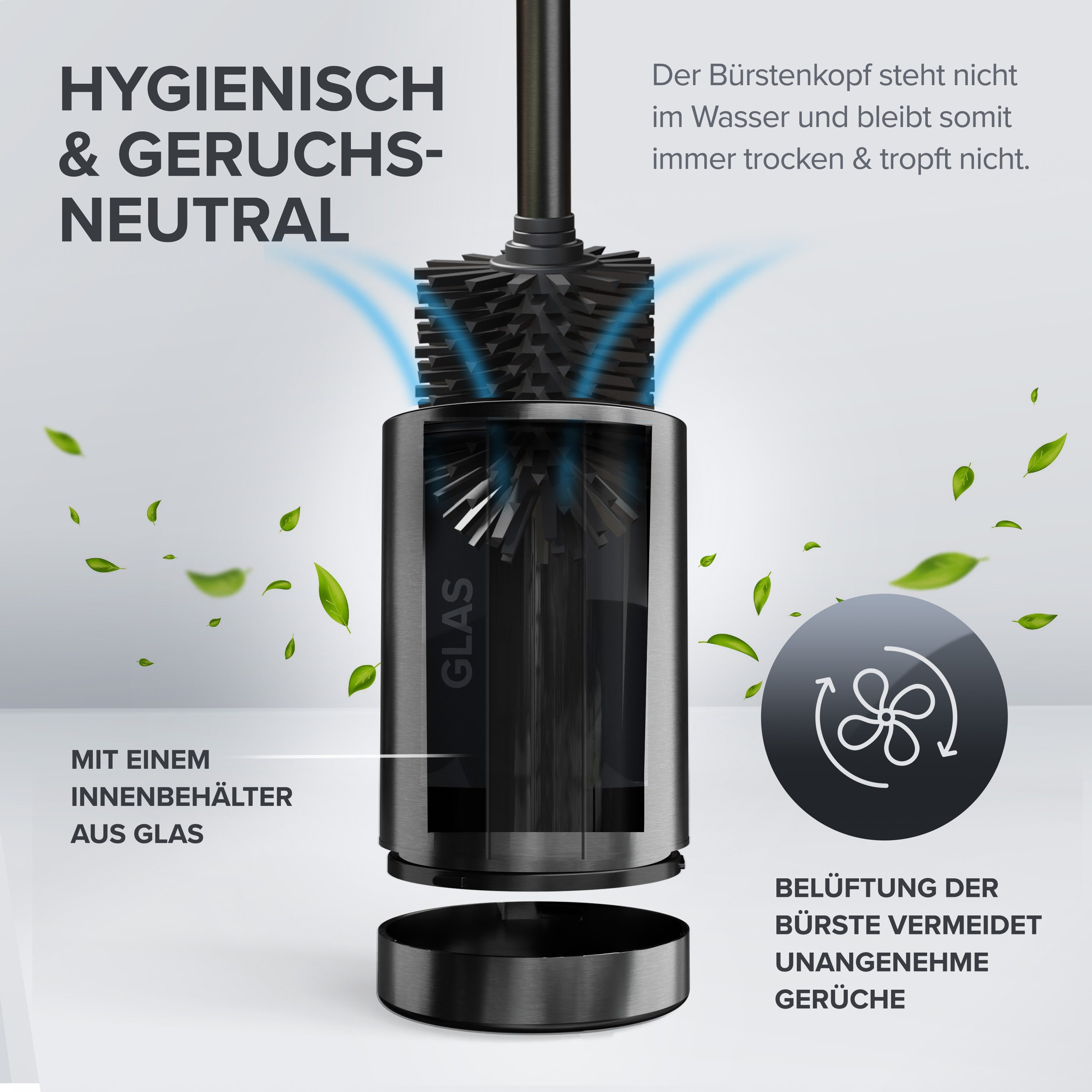 ovimar WC-Reinigungsbürste, (1-tlg), aus Edelstahl in Gunmetal zur