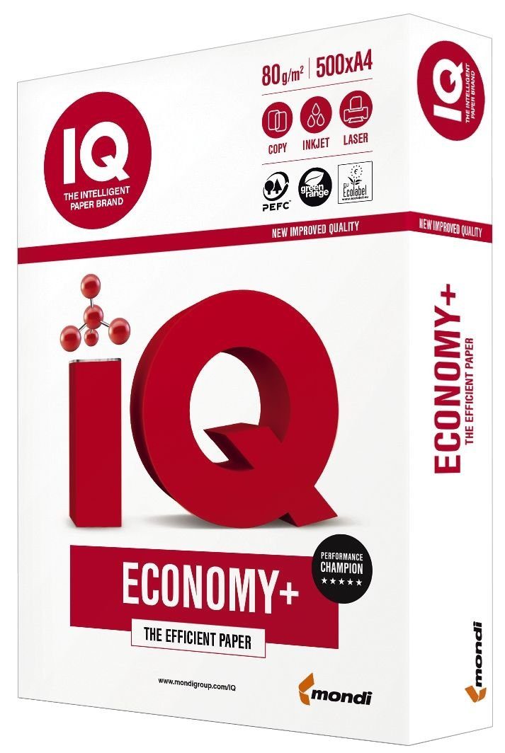 iQ Druckerpapier IQ economy + - A4, 80 g/qm, weiß, 500 Blatt