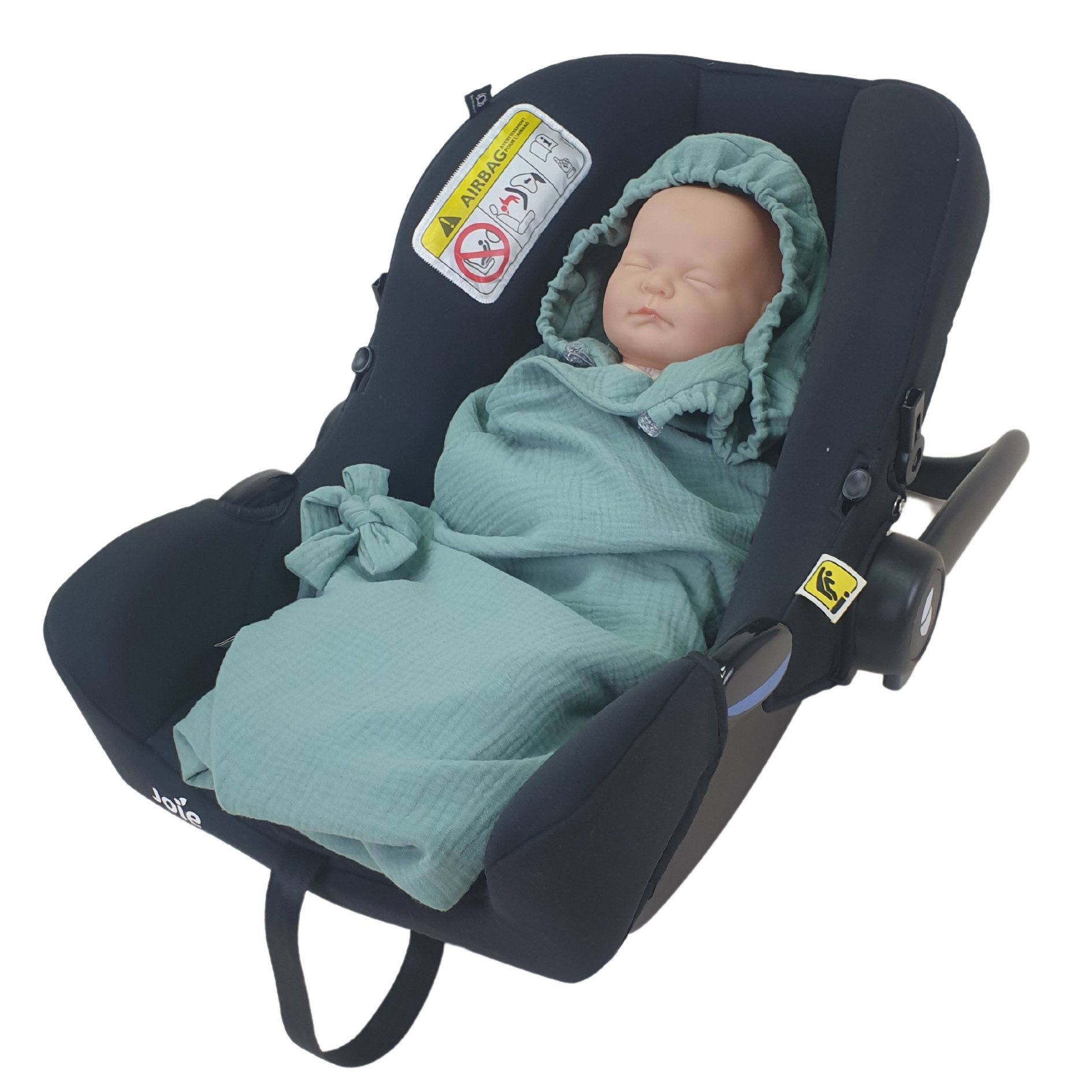 Babydecke Babyschale Fußsack Sommer - Einschlagdecke Musselin Baby, Babymajawelt, Milbenschutz, Komfort, 100% reiner Musselin, Pflegeleicht