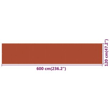 furnicato Sonnenschirm Balkon-Sichtschutz Orange 120x600 cm HDPE