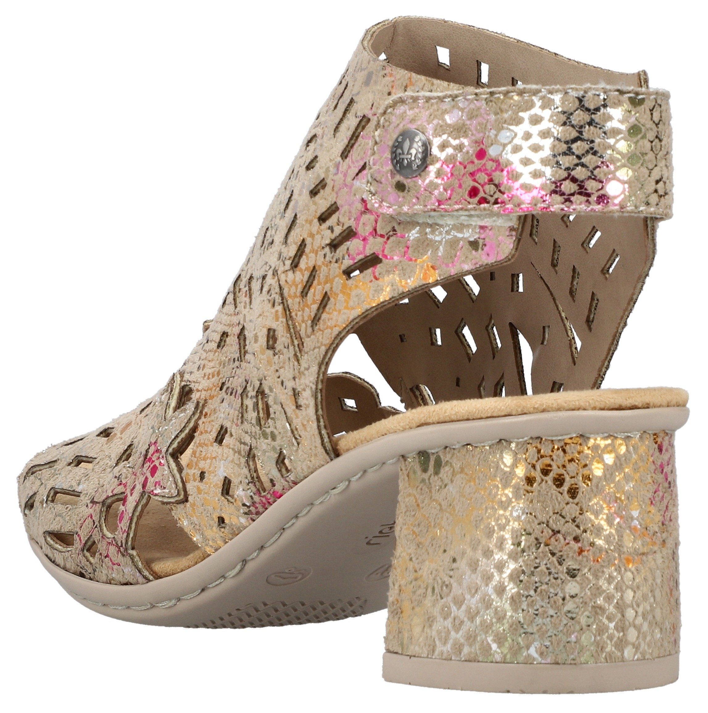 Rieker Sandalette Sommerschuh, Sandale, Blockabsatz, mit modischer Schaftgestaltung