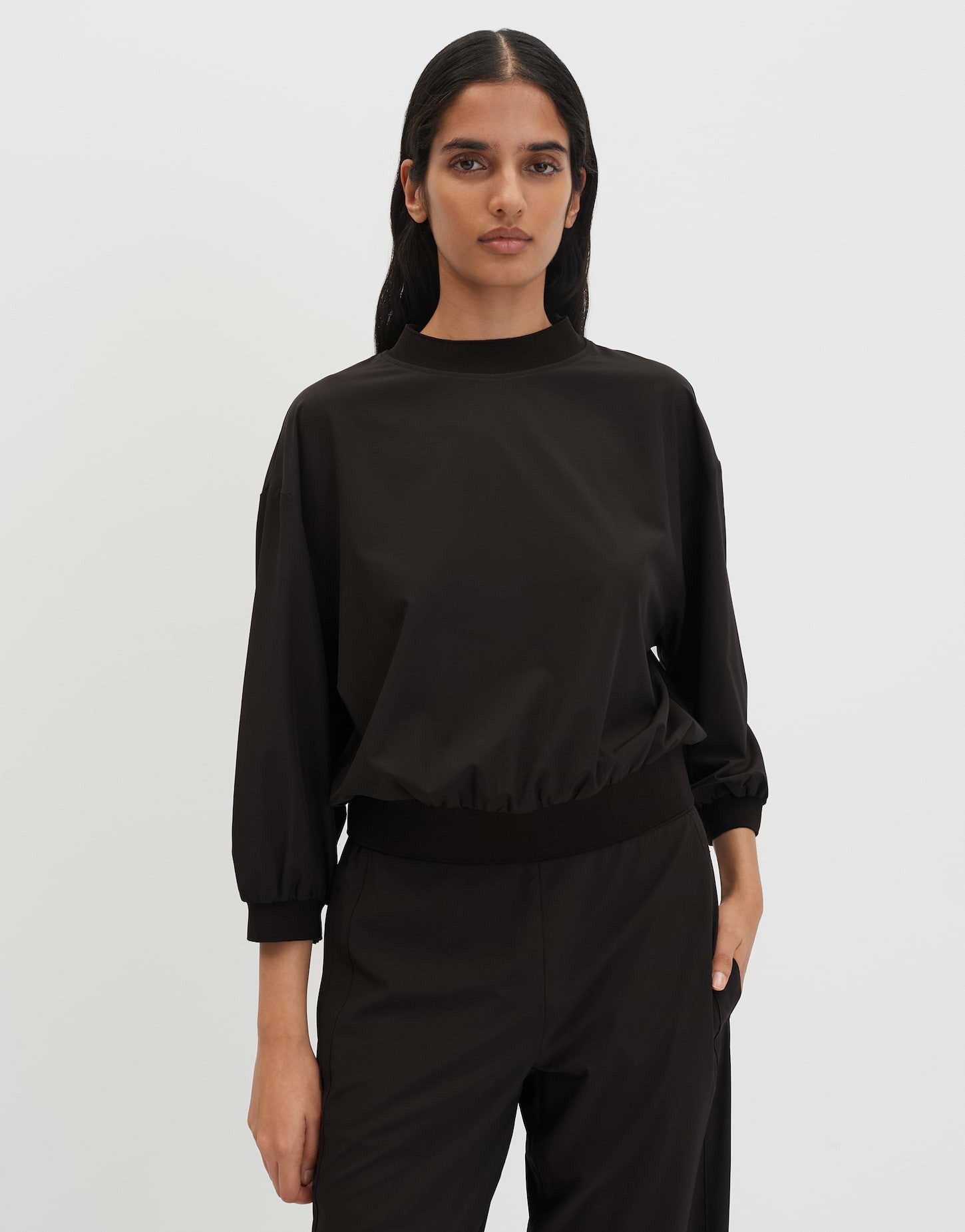 someday Satinbluse Zilvi aus Webware mit Rippbündchen Mit elastischen Bündchen für einen sportiven Look