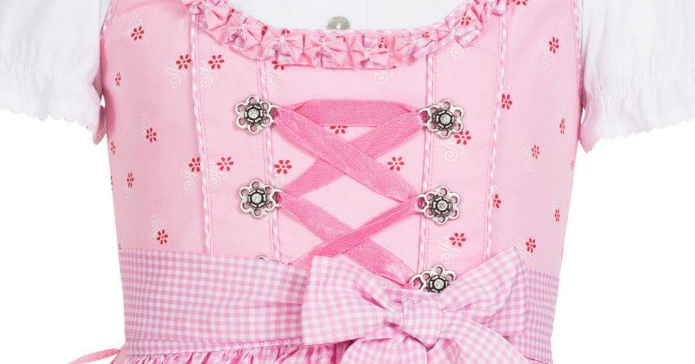 Nübler Dirndl Kinderdirndl 3-teilig Linda in Rosa von Nübler 3 teiliges Set aus Dirndl, Bluse und Schürze