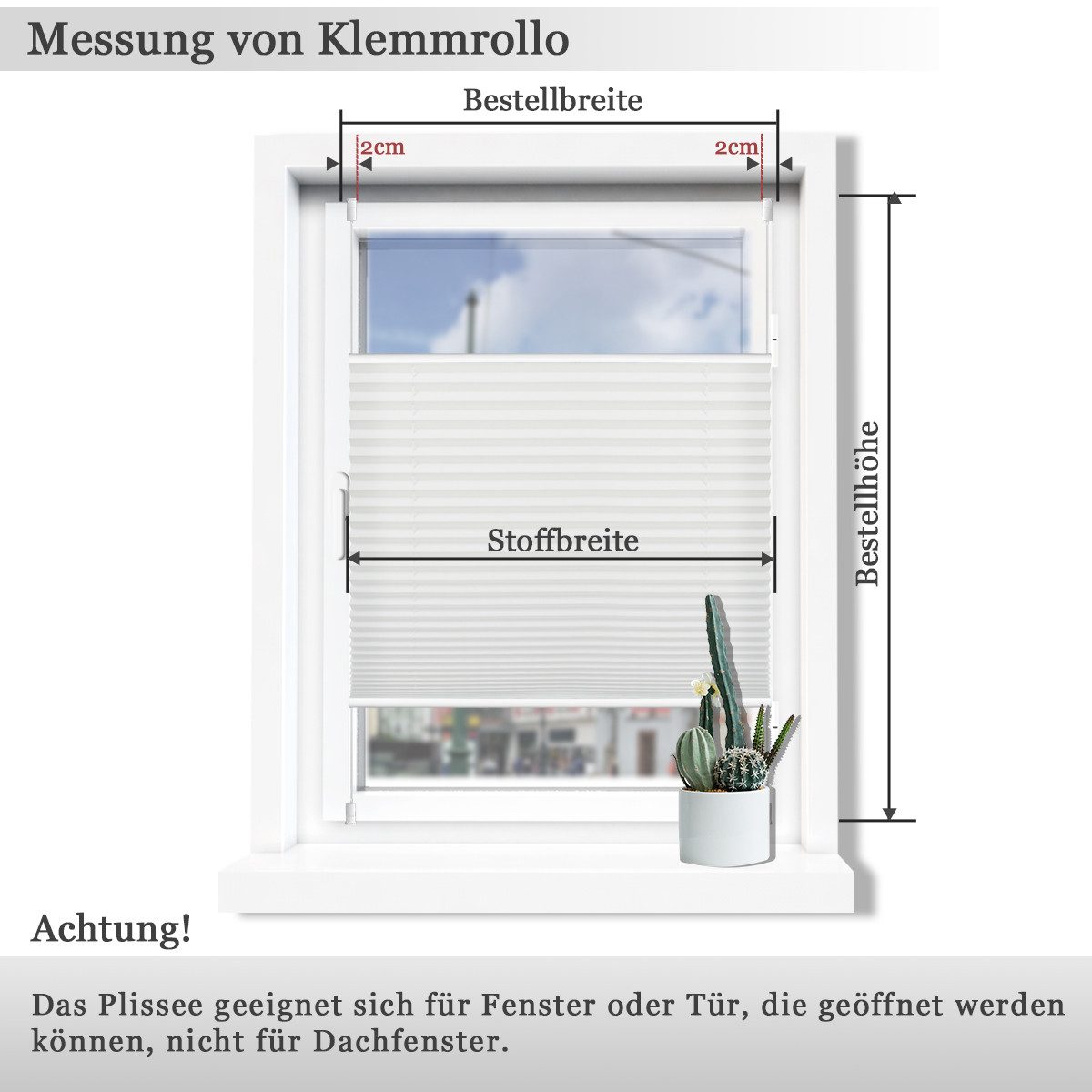 Vkele Plissee Ohne Bohren Klemmfix, Easyfix verspannt Faltrollo mit Klemmträger, Klemmträger, Sonnenschutz und Sichtschutz, Jalousie für Fenster & Tür – Bild 5 von 5