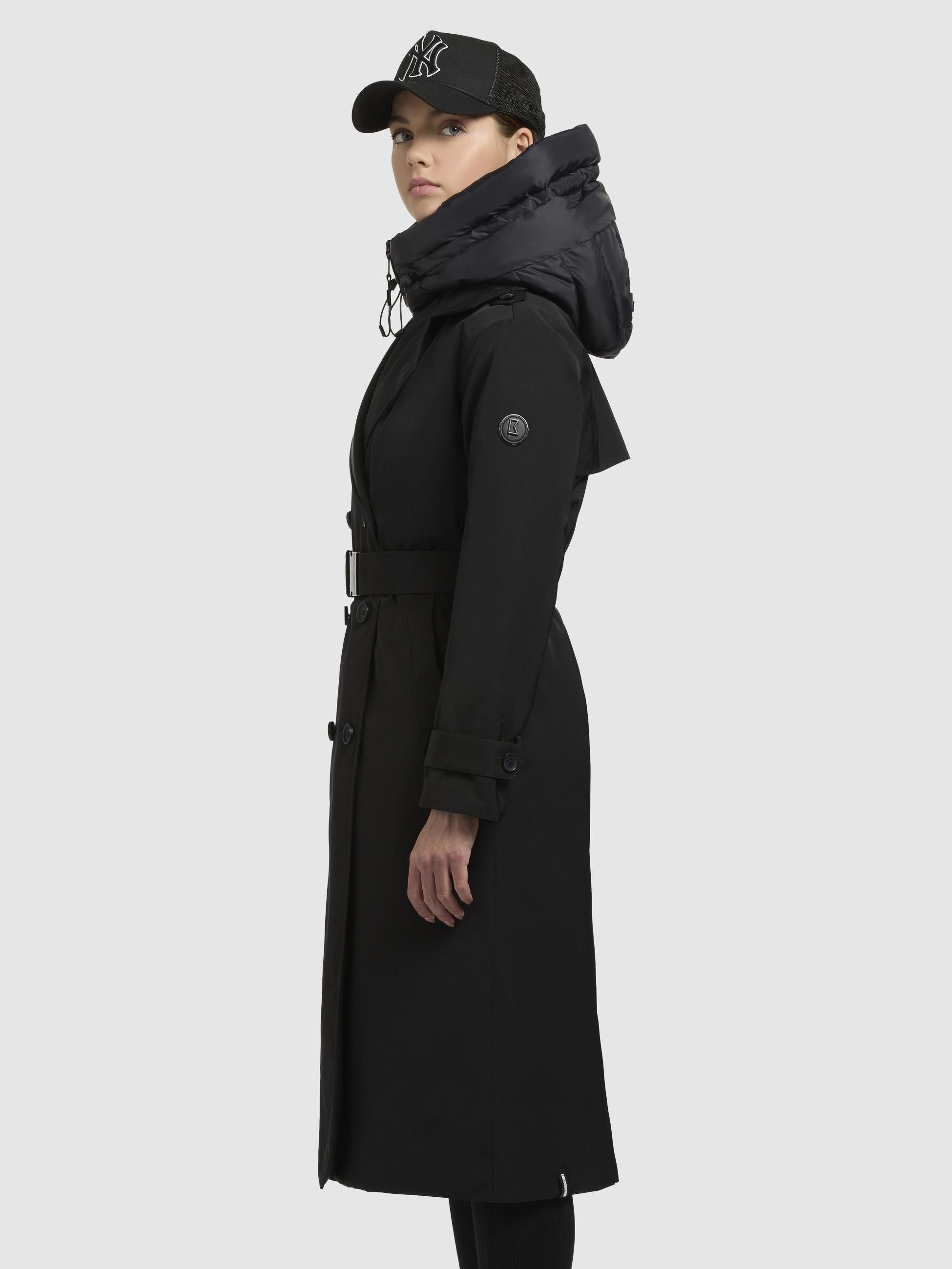 khujo Trenchcoat Elena-YM Warmer Wintermantel mit doppelter Knopfleiste