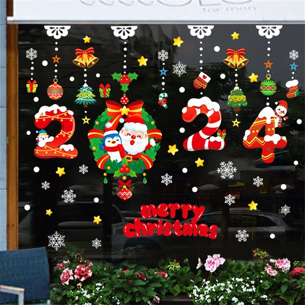 DAYUT Dekoschale Weihnachts dekoration Fenster aufkleber Santa